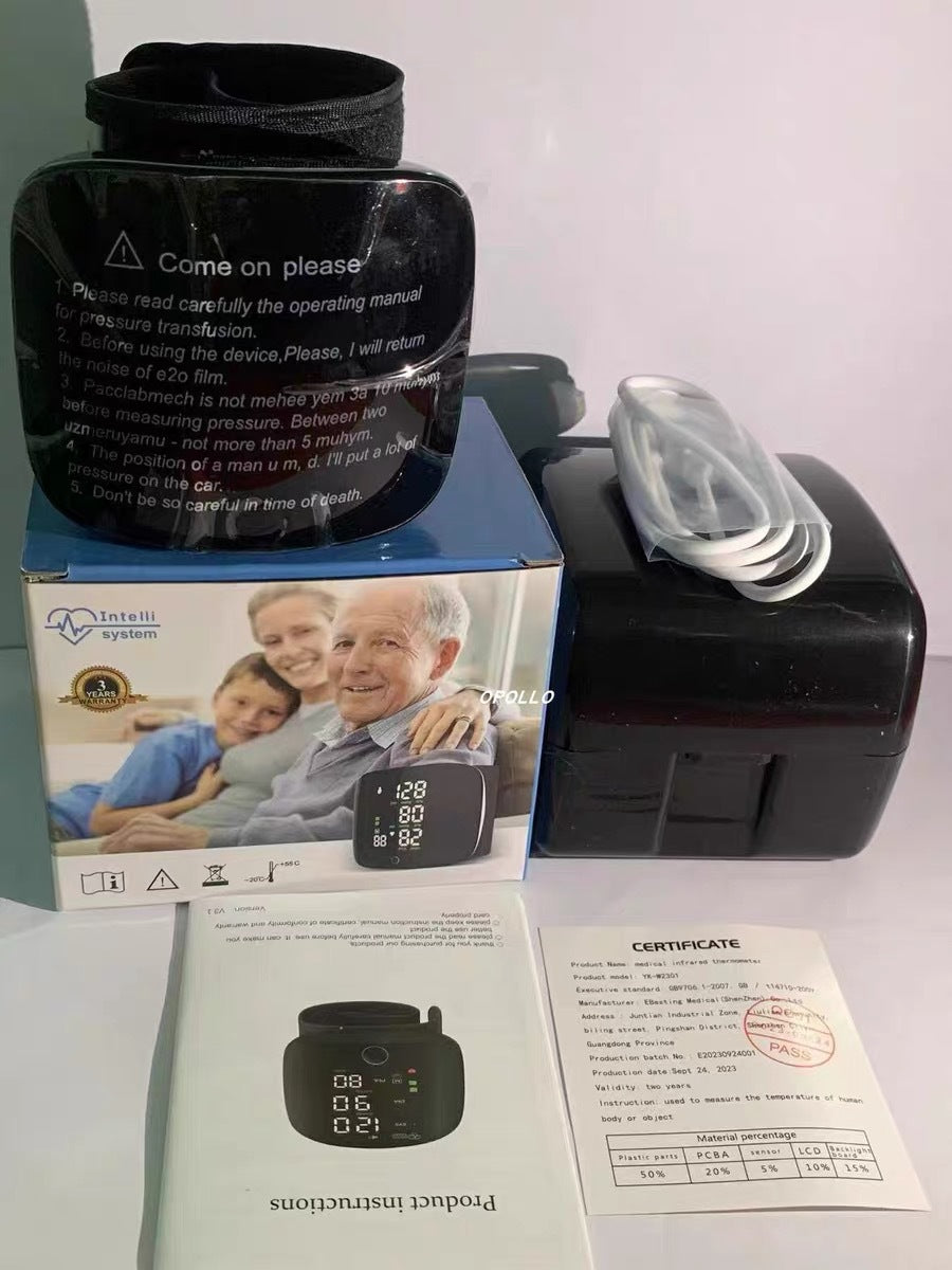 Rechargeable Smart Wrist Blood Pressure Monitor